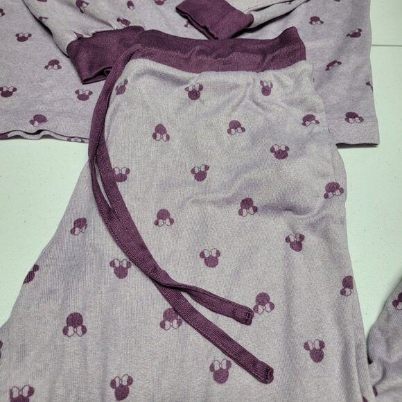 Disney Minnie Mouse Pajamas Womens Medium Purple Soft Long Sleeve Drawstring - Picture 9 of 10